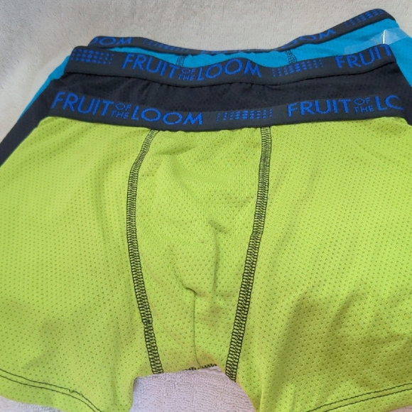 Fruit of the Loom Boy's Boxer Briefs 3pk - Lime/ Teal/Black New - Picture 1 of 4